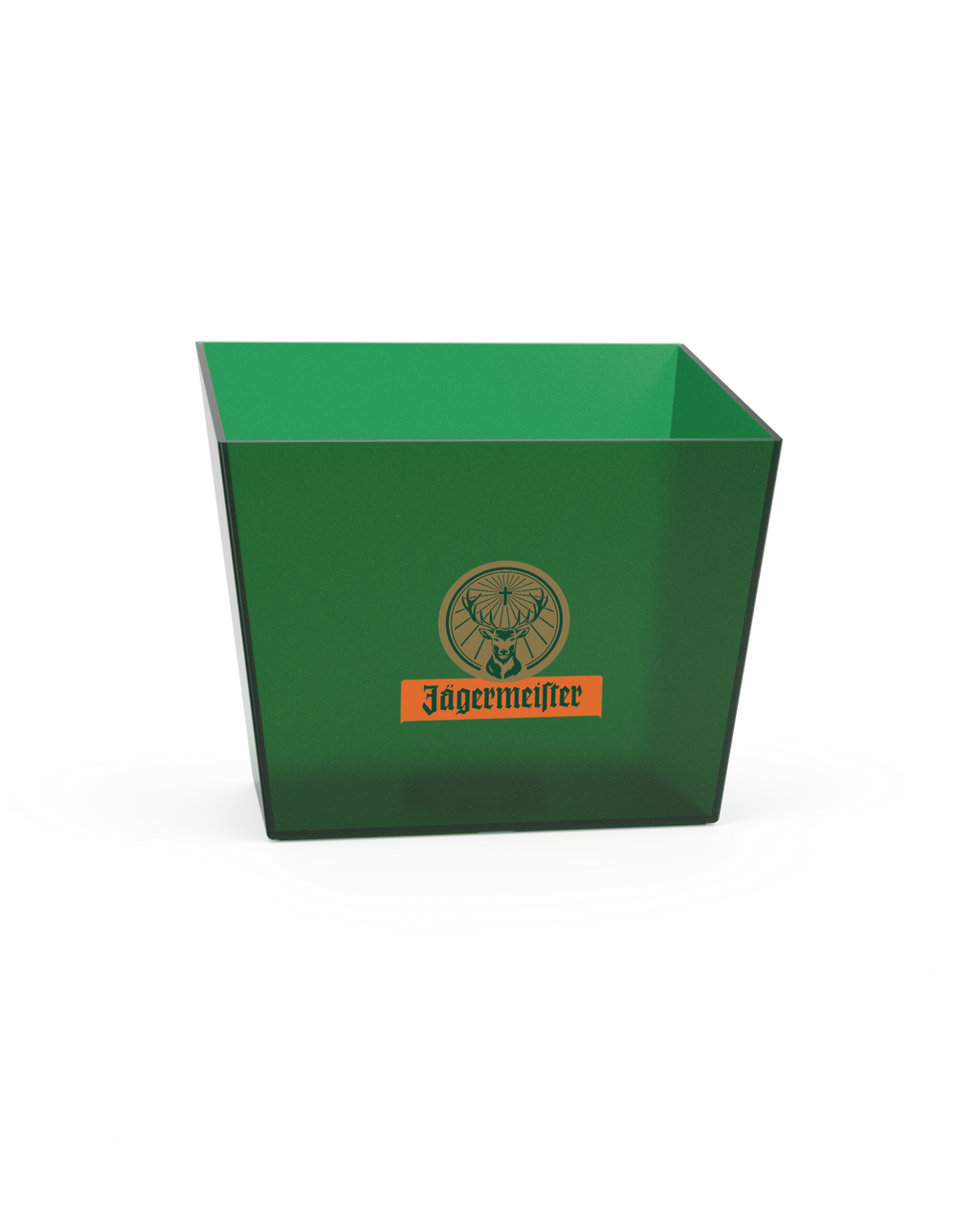 Groene fles serve met Jägermeister-logo 