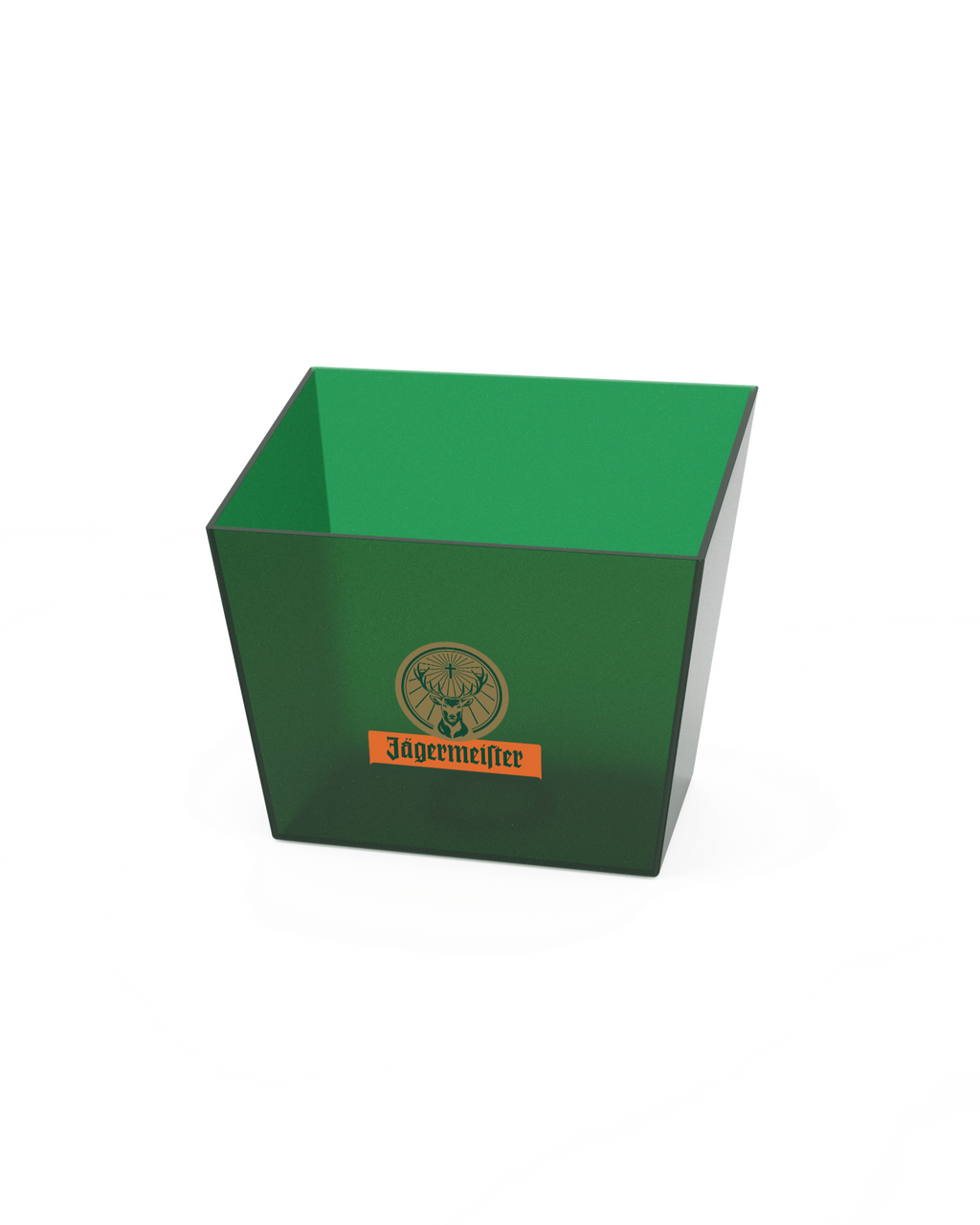 Groene fles serve met Jägermeister-logo 