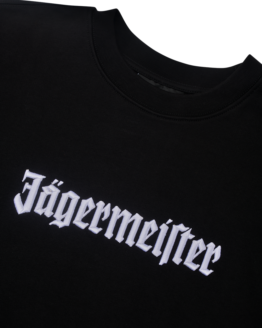 Black shirt with white Jägermeister wordmark