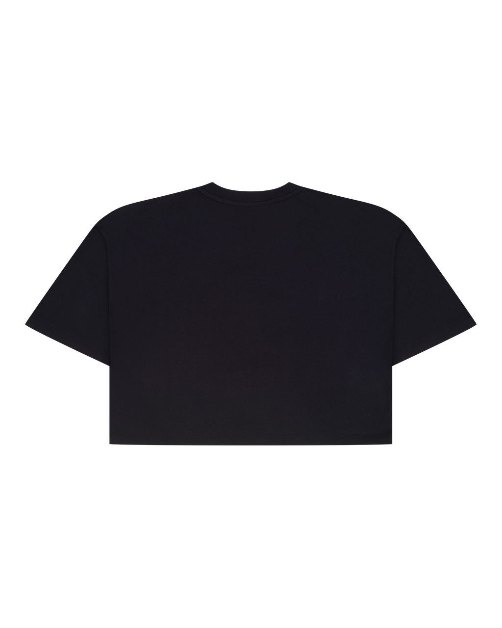 Zwarte Jägermeister cropped tee van achteren.