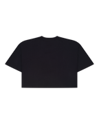 Zwarte Jägermeister cropped tee van achteren.