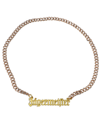 Gouden ketting met bedel 'Jägermeister'.