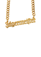 Gouden ketting met hanger 'Jägermeister'.
