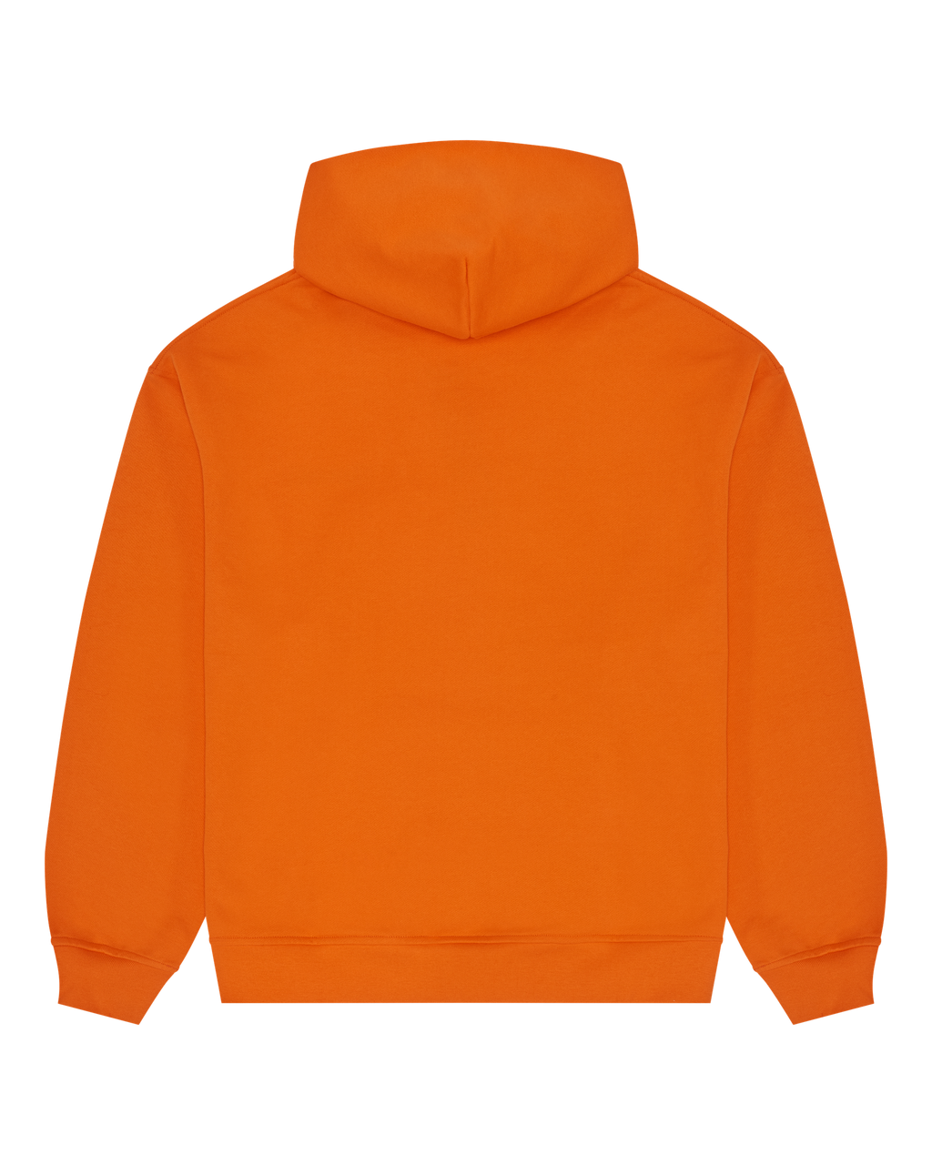 Oranje Jägermeister hoodie van achteren.