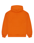 Oranje Jägermeister hoodie van achteren.