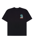 Black t-shirt with the Jägermeister Waldi graphic on the chest.