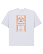 Wit T-shirt met een grafische print geïnspireerd op het Jägermeister-label
