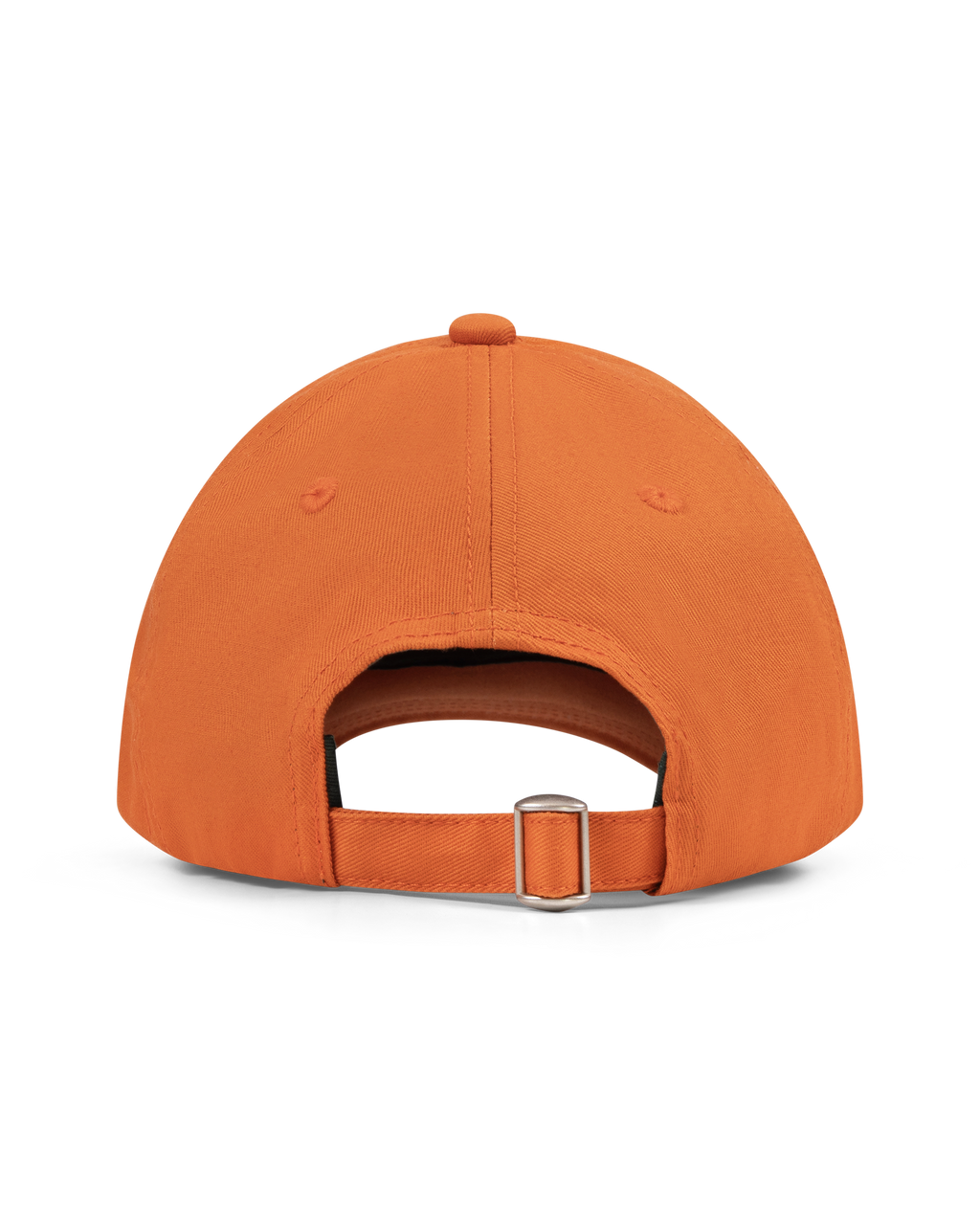 Oranje Jägermeister Racing-pet van achteren.