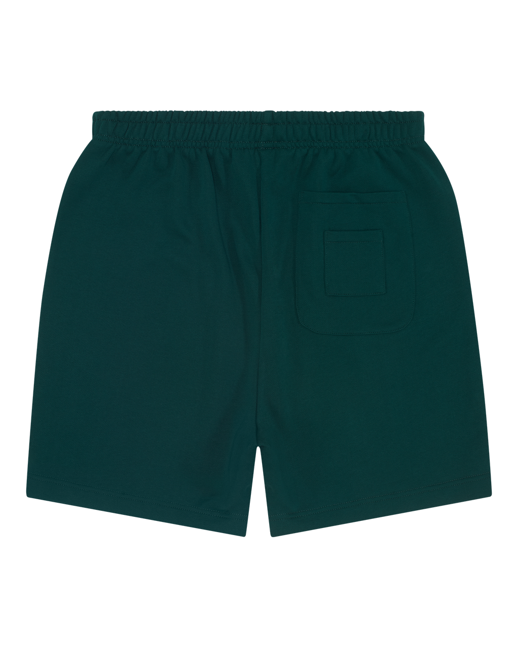 Dark green Jägermeister shorts with a back pocket.