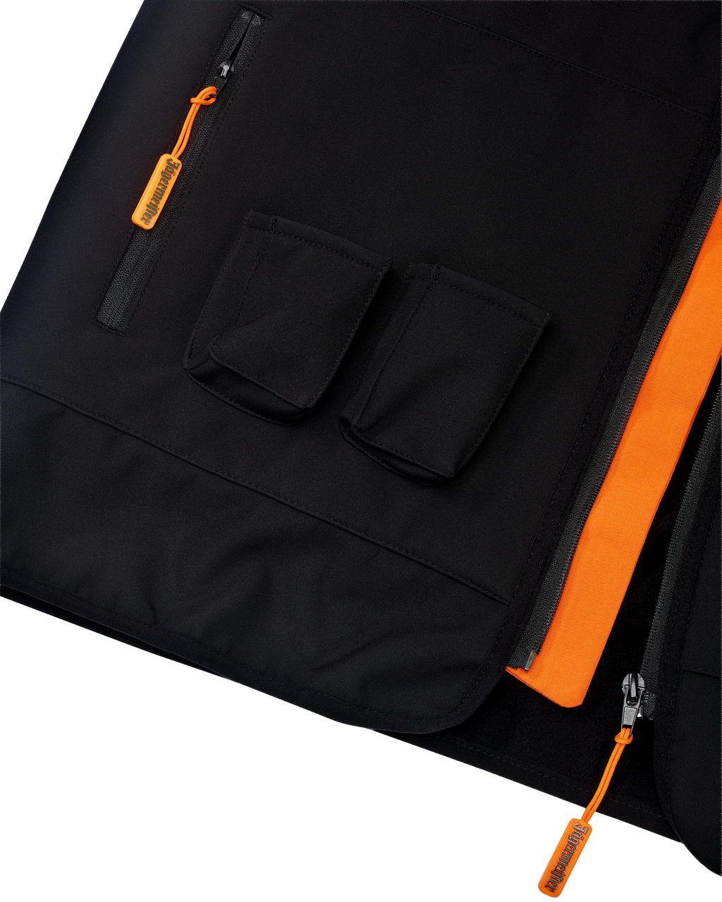 Zwarte tactische bodywarmer met 2 zakken voor Jägermeister Minis.