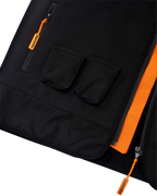 Zwarte tactische bodywarmer met 2 zakken voor Jägermeister Minis.