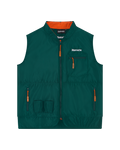 Groene Jägermeister-tactische vest met oranje accenten.