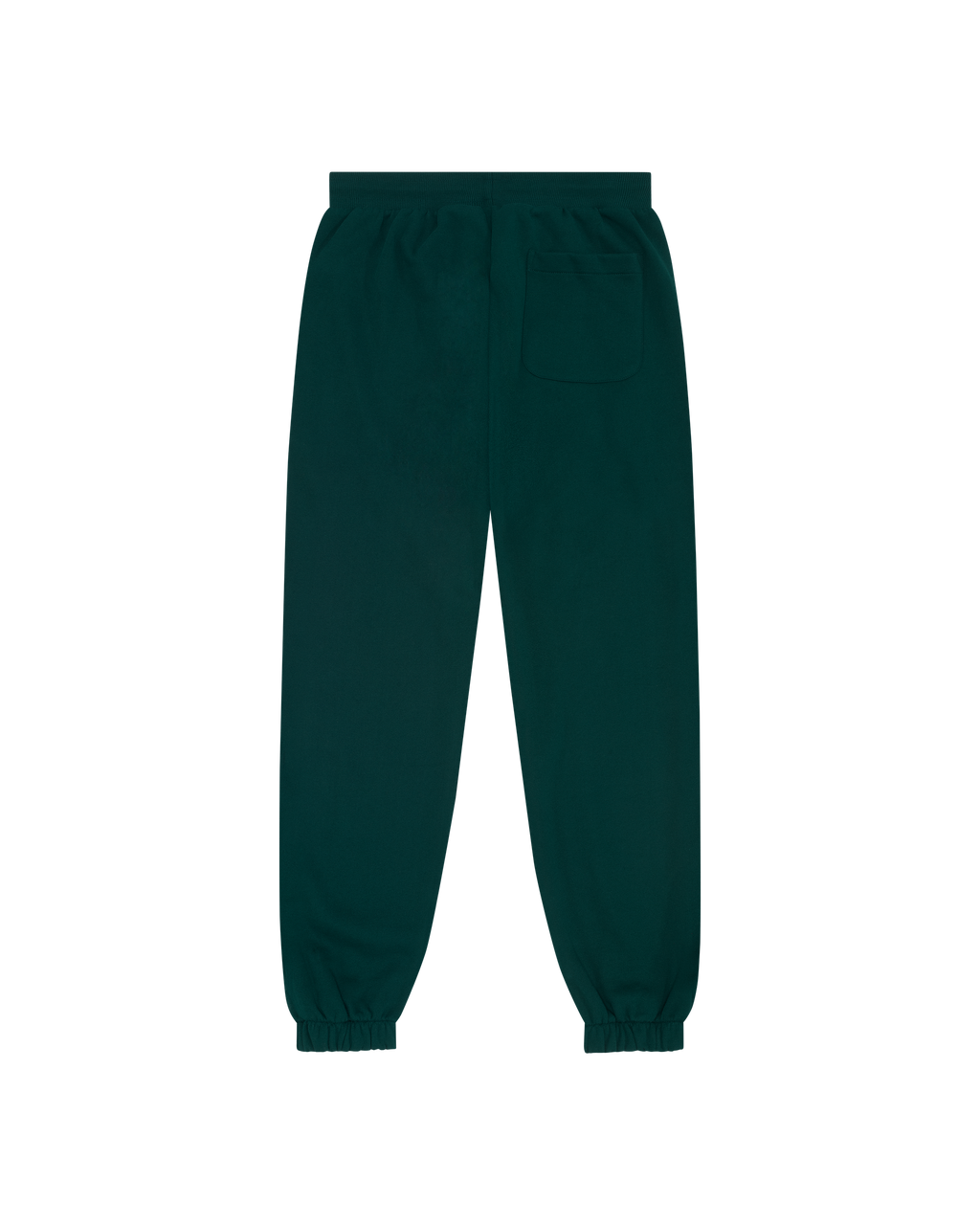 Donkergroene Jägermeister-sweatpants van achteren.