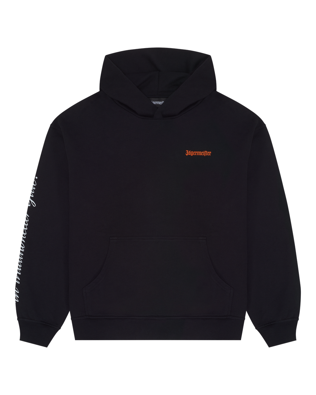 Zwarte hoodie met een logo op de borst