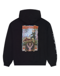 Zwarte hoodie met Jägermeister Tradition-afbeelding op de achterkant