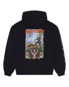 Zwarte hoodie met Jägermeister Tradition-afbeelding op de achterkant